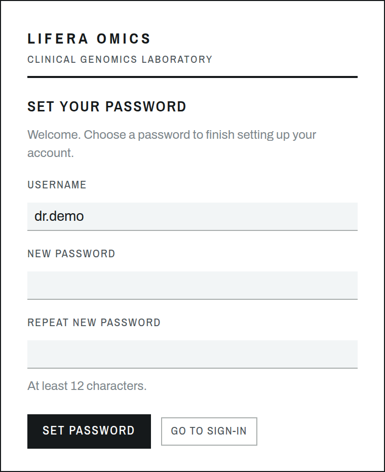 Set your password